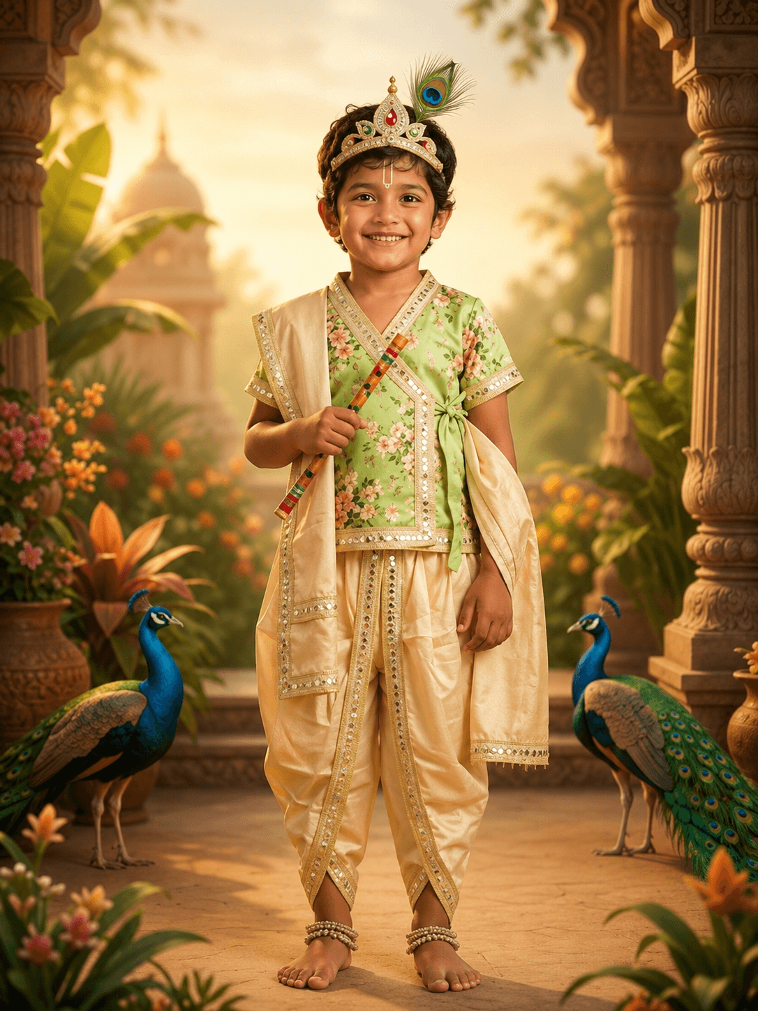 Krishna green dress image 1