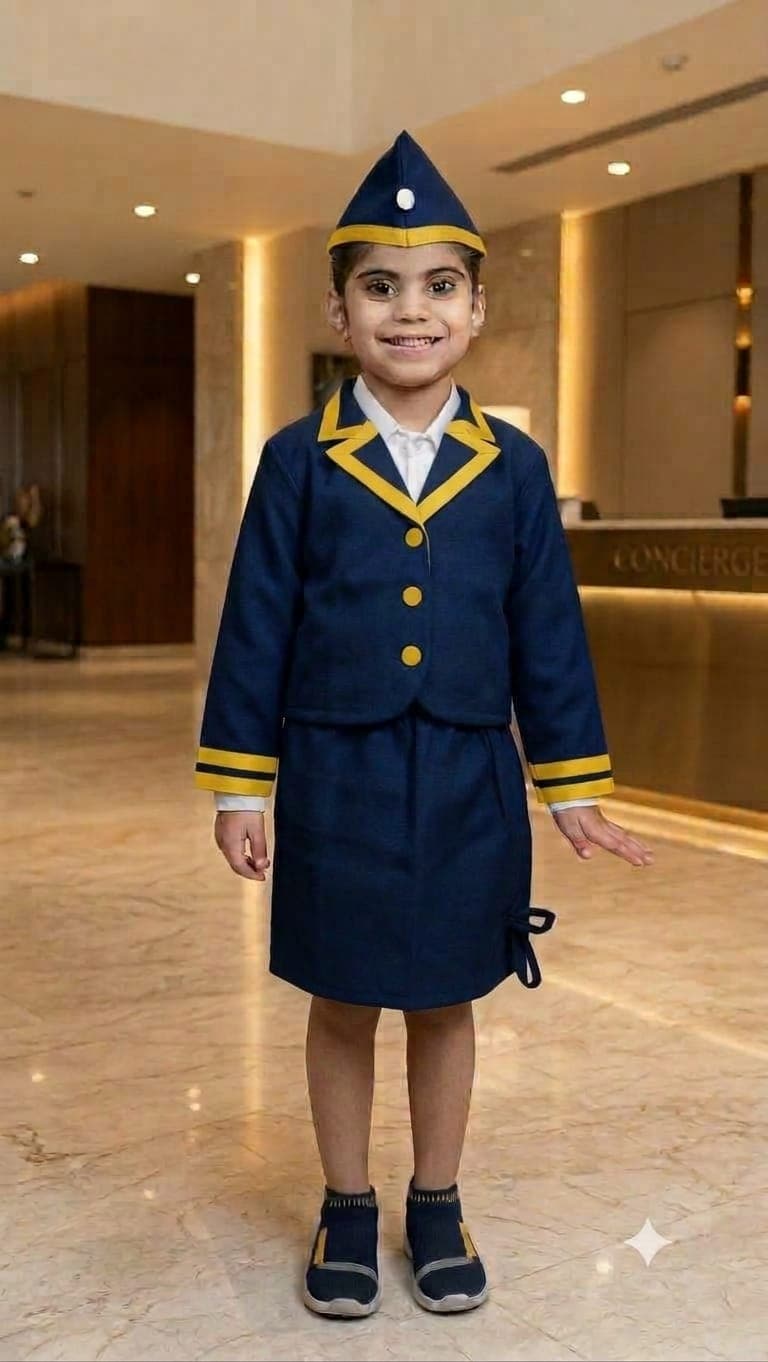 Air hostess blue dress image 3