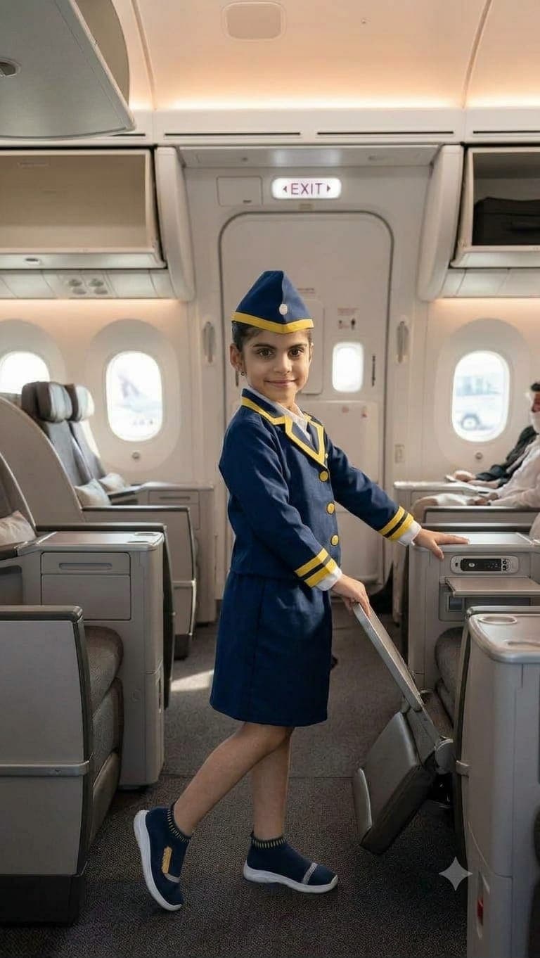 Air hostess blue dress image 2