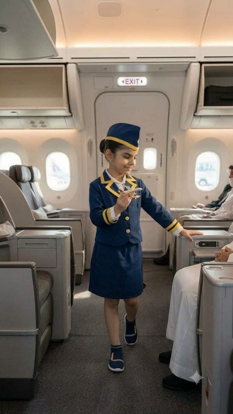 Air hostess blue dress image 4